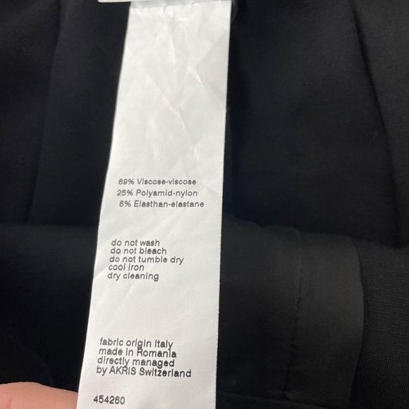 AKRIS PUNTO Switzerland Black Stretch Knit Pants Tapered Ponte Work - Picture 7 of 9